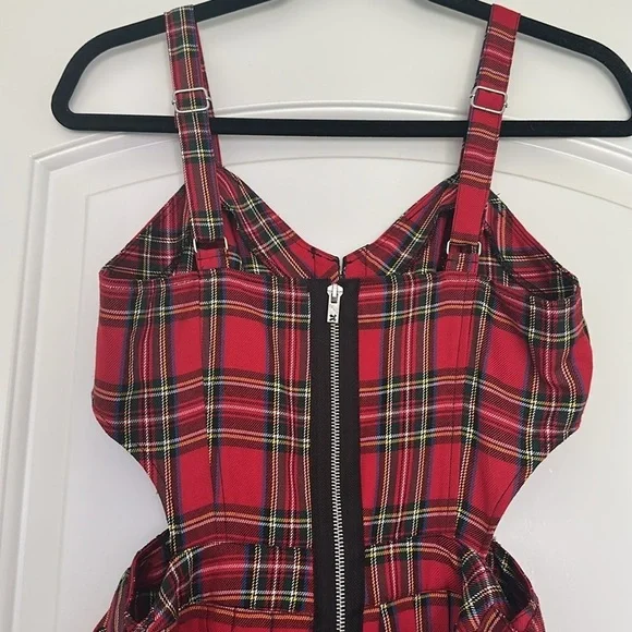 NWT Tripp NYC Red Plaid Mini Dress Sz M - Picture 8 of 10